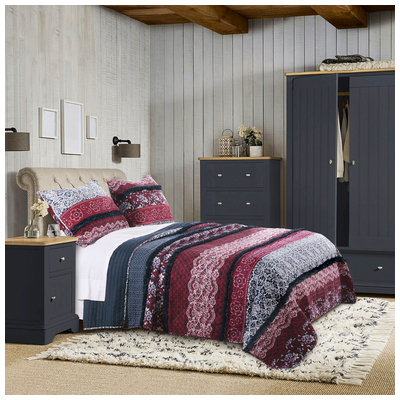 Greenland Home Fashions Monroe Twin Quilt Set, 2-piece In Multi GL-1807CMST Quilt Set