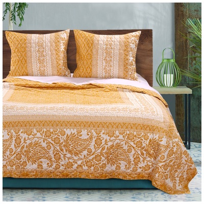 Greenland Home Fashions Quilts-Bedspreads and Coverlets, Gold, Full,DoubleKing,Queen,Twin XL,Twin, Cotton,Microfiber,Polyester, Gold, 2-Piece Twin/XL, 100% Ultra-soft Microfiber polyester face and back; Fill is 60% cotton/40% polyester, Quilt Set, 63