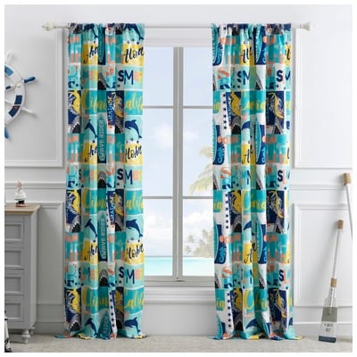 Greenland Home Fashions Blue Panel Pair GL-2005BWP