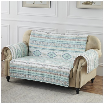 Greenland Home Fashions Turquoise Loveseat GL-2010AFPL