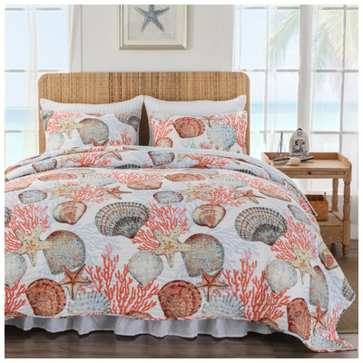 Greenland Home Fashions Coral 2-Piece Twin/XL GL-2104BMST Quilt Set