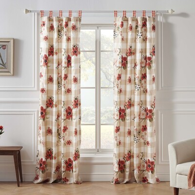 Greenland Home Fashions Wheatly Truffle Window Panel Pair 42x84 (2)+ 3x24 (2), 636047434067, GL-2205FWP