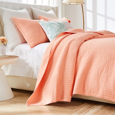 Greenland Home Fashions Monterrey Coral Quilt Set 2-Piece Twin/XL 68x88 + 20x26, 636047440105, GL-2303CMST