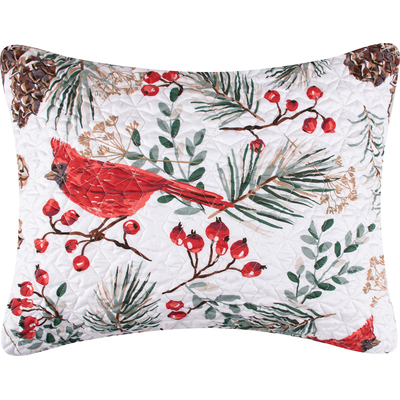 Greenland Home Fashions Cardinal Plaid Red Sham King 20x36, 636047448644, GL-2404CKS