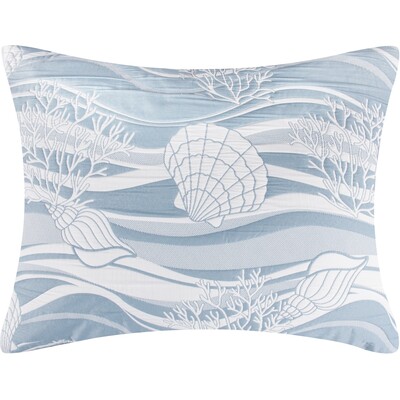 Greenland Home Fashions Dover Tidal Blue Sham Standard 20x26, 636047450937, GL-2411FS