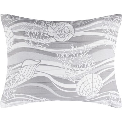 Greenland Home Fashions Dover Harbor Gray Sham King 20x36, 636047451040, GL-2411GKS