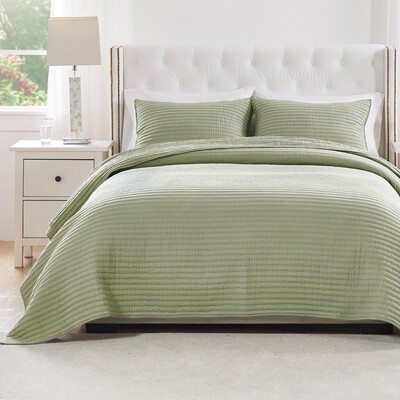 Greenland Home Fashions Vineyard Sage Quilt Set 3-Piece King/Cal King 105x95 + 20x36 (2), 636047451422, GL-2411LMSK
