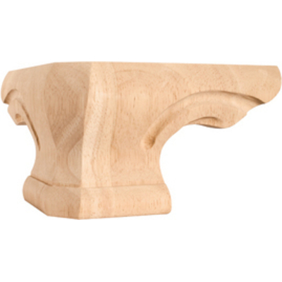 Hardware Resources PFC-B-RW - Rounded Pedestal Foot Corner 6-3/4 inch*6-3/4 inch X 4-1/2 inch Species: Rubberwoo