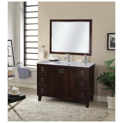 InFurniture Bathroom Vanities, Single Sink Vanities, 40-50, Dark Brown, With Top and Sink, 728028350814, IN3248-BR