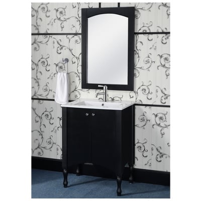 InFurniture Bathroom Vanities, Single Sink Vanities, Under 30, Black, With Top and Sink, 728028350180, IN3324-B