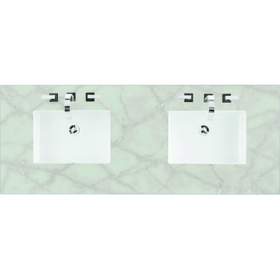 James Martin 60 inch Double Top, 3 CM Victorian Silver Quartz w/ Sink, 840108970344, 050-S60D-VSL-SNK