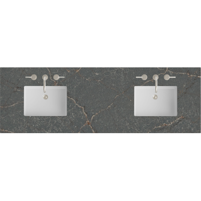 James Martin 72 inch Double Top, 3 CM Parisien Bleu Quartz w/ Sink, 840108970481, 050-S72-PBL-SNK