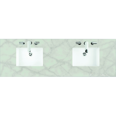 James Martin 72 inch Double Top, 3 CM Victorian Silver Quartz w/ Sink, 840108970368, 050-S72-VSL-SNK