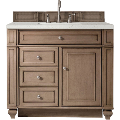 James Martin Bristol 36 inch Single Vanity, Whitewashed Walnut w/ 3 CM Lime Delight Quartz Top, 840108969065, 157-V36-WW-3LDL