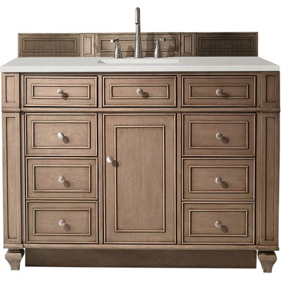 James Martin Bristol 48 inch Single Vanity, Whitewashed Walnut w/ 3 CM Lime Delight Quartz Top, 840108969096, 157-V48-WW-3LDL