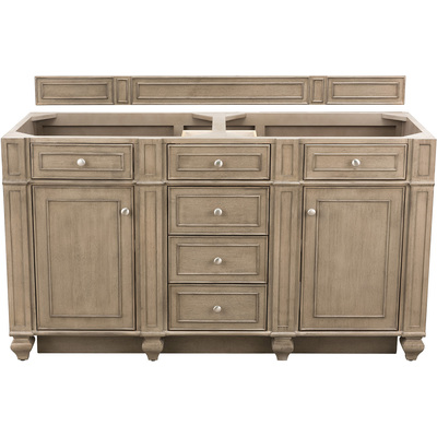 James Martin Bristol 60 inch Double Vanity Cabinet, Whitewashed Walnut, 840467806650, 157-V60D-M-WW