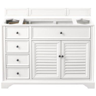 James Martin Bathroom Vanities, Single Sink Vanities, 40-50, Traditional, White, Optional Top, Bright White, Transitional, Yellow Poplar, Plywood Panels, Cabinet, 840108917189, 238-104-V48-BW