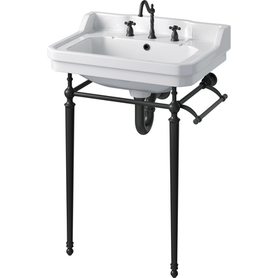 James Martin Wellington 24 inch Single Console Sink w/ Matte Black Finish Stand, 840108942969, 318V24MBKCRM