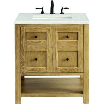 James Martin Breckenridge 30 inch Single Vanity, Light Natural Oak w/ 3 CM Lime Delight Top, 840108969348, 330-V30-LNO-3LDL