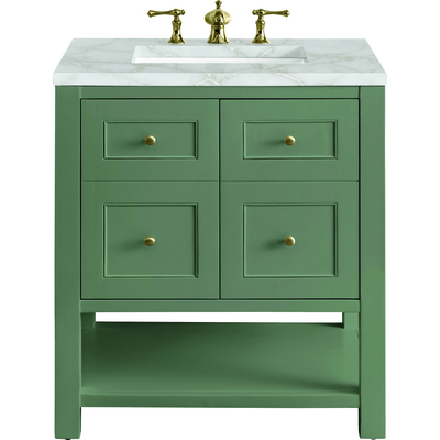 James Martin Breckenridge 30 inch Single Vanity, Smokey Celadon w/ 3 CM Victorian Silver Top, 840108966040, 330-V30-SC-3VSL