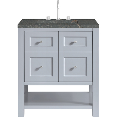 James Martin Breckenridge 30 inch Single Vanity, Serenity Blue, w/ 3 CM Parisien Bleu Quartz Top, 840467800085, 330-V30-SRB-3PBL