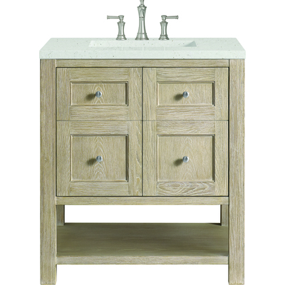 James Martin Breckenridge 30 inch Single Vanity, Whitewashed Oak w/ 3 CM Lime Delight Quartz Top, 840108970665, 330-V30-WWO-3LDL