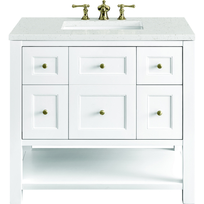 James Martin Breckenridge 36 inch Single Vanity, Bright White w/ 3 CM Lime Delight Top, 840108969355, 330-V36-BW-3LDL