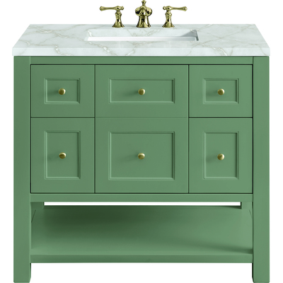 James Martin Breckenridge 36 inch Single Vanity, Smokey Celadon w/ 3 CM Victorian Silver Top, 840108966071, 330-V36-SC-3VSL