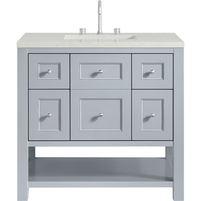 James Martin Breckenridge 36 inch Single Vanity, Serenity Blue, w/ 3 CM Lime Delight Quartz Top, 840467800160, 330-V36-SRB-3LDL