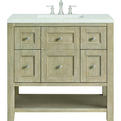 James Martin Breckenridge 36 inch Single Vanity, Whitewashed Oak w/ 3 CM Lime Delight Quartz Top, 840108970788, 330-V36-WWO-3LDL