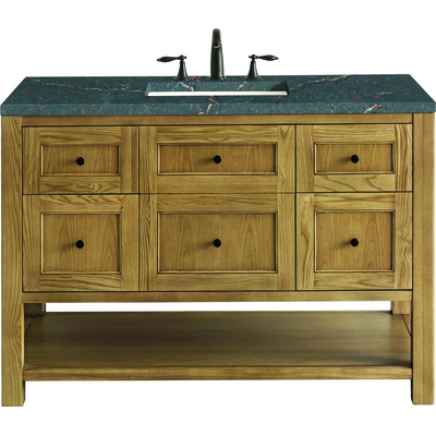 James Martin Breckenridge 48 inch Single Vanity, Light Natural Oak w/ 3 CM Parisien Bleu Top, 840108967825, 330-V48-LNO-3PBL