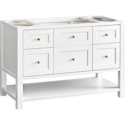 James Martin Breckenridge 48 inch Single Vanity Cabinet, Bright White, 840467806056, 330-V48-M-BW