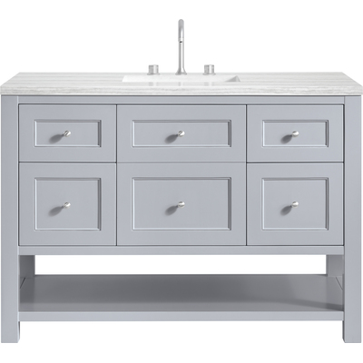 James Martin Breckenridge 48 inch Single Vanity, Serenity Blue, w/ 3 CM Arctic Fall Solid Surface Top, 840467800214, 330-V48-SRB-3AF