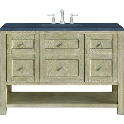 James Martin Breckenridge 48 inch Single Vanity, Whitewashed Oak w/ 3 CM Charcoal Soapstone Quartz Top, 840108970863, 330-V48-WWO-3CSP