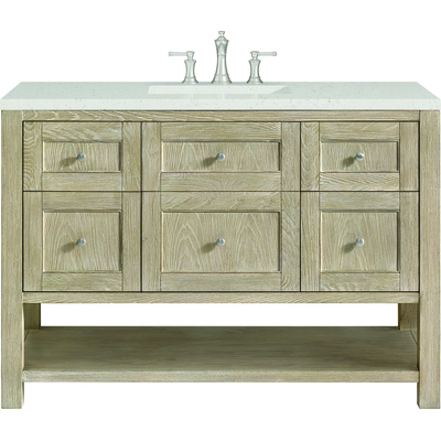 James Martin Breckenridge 48 inch Single Vanity, Whitewashed Oak w/ 3 CM Lime Delight Quartz Top, 840108970900, 330-V48-WWO-3LDL