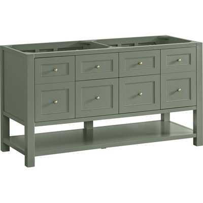 James Martin Breckenridge 60 inch Double Vanity, Smokey Celadon, 840108983634, 330-V60D-SC