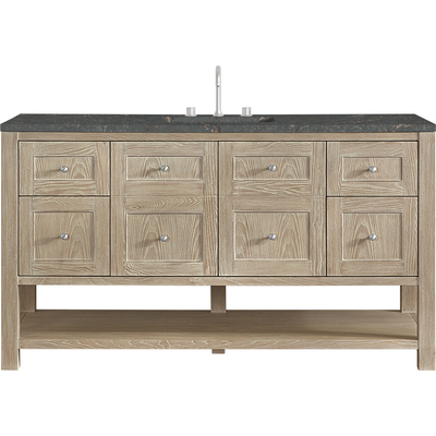 James Martin Breckenridge 60 inch Single Vanity, Whitewashed Oak w/ 3 CM Parisien Bleu Top, 840108996801, 330-V60S-WWO-3PBL