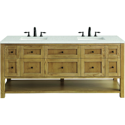 James Martin Breckenridge 72 inch Double Vanity, Light Natural Oak w/ 3 CM Lime Delight Top, 840108969409, 330-V72-LNO-3LDL