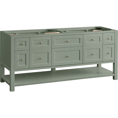 James Martin Breckenridge 72 inch Double Vanity Base Only, Smokey Celadon, 840467806223, 330-V72-M-SC