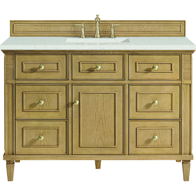 James Martin Lorelai 48 inch Single Vanity, Light Natural Oak w/ 3 CM Lime Delight Quartz Top, 840108971938, 424-V48-LNO-3LDL
