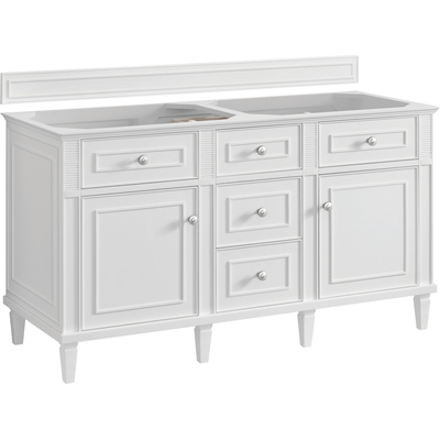 James Martin Lorelai 60 inch Double Vanity, Bright White, 840467806568, 424-V60D-M-BW