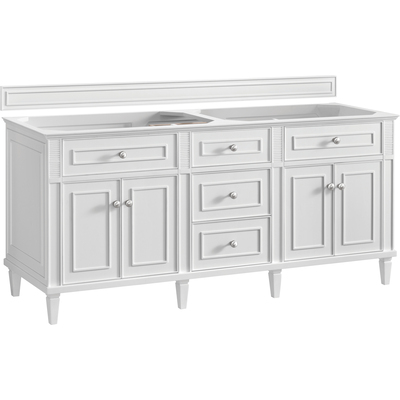 James Martin Lorelai 72 inch Double Vanity, Bright White, 840467806612, 424-V72-M-BW