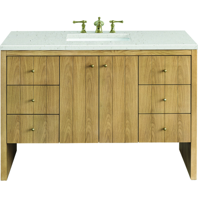 James Martin Hudson 48 inch Single Vanity, Light Natural Oak w/ 3 CM Lime Delight Top, 840108969423, 435-V48-LNO-3LDL