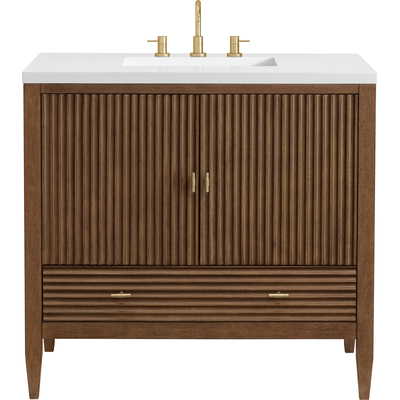 James Martin Myrrin 36 inch Vanity, Mid Century Walnut, 840108956751, 485-V36-WLT