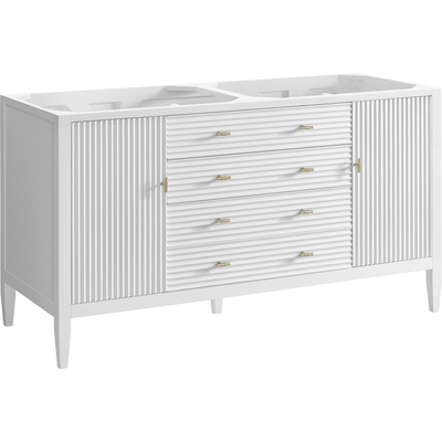 James Martin Myrrin 60 inch Double Vanity, Bright White, 840108956850, 485-V60D-BW