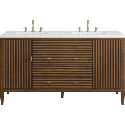 James Martin Myrrin 60 inch Double Vanity, Mid Century Walnut, 840467806452, 485-V60D-M-WLT