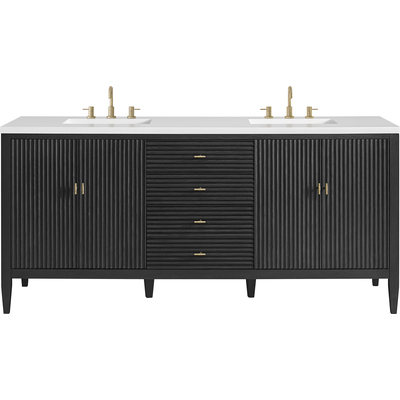 James Martin Myrrin 72 inch Vanity, Carbon Oak, 840467806476, 485-V72-M-CBO