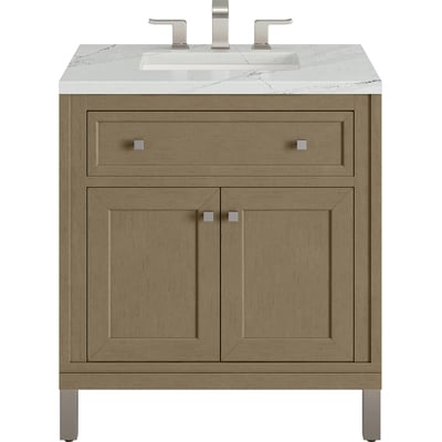 James Martin Chicago 30 inch Single Vanity, Walnut Whisper, w/ 3 CM Ethereal Noctis Silestone® Top, 840467801532, 503-V30-WLW-3ENC