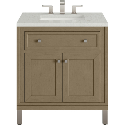 James Martin Chicago 30 inch Single Vanity, Walnut Whisper, w/ 3 CM Lime Delight Silestone® Top, 840467801549, 503-V30-WLW-3LDL