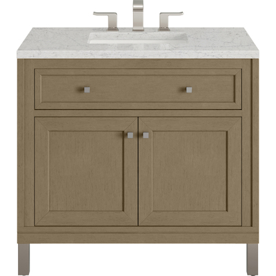 James Martin Chicago 36 inch Single Vanity, Walnut Whisper, w/ 3 CM Eternal Jasmine Pearl Silestone® Top, 840467801785, 503-V36-WLW-3EJP